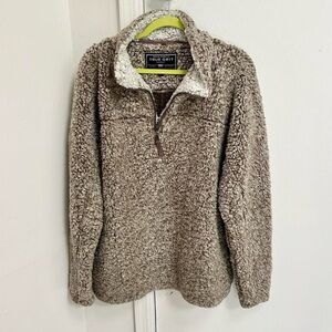 True Grit Men's Tan Zip-Up Sherpa Sweater